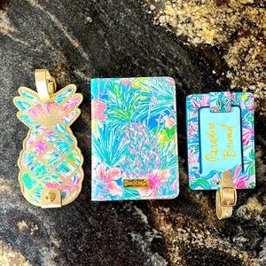 Lilly Pulitzer Paradise Bound Luggage Tag and Passport Cover w/CC slot Set